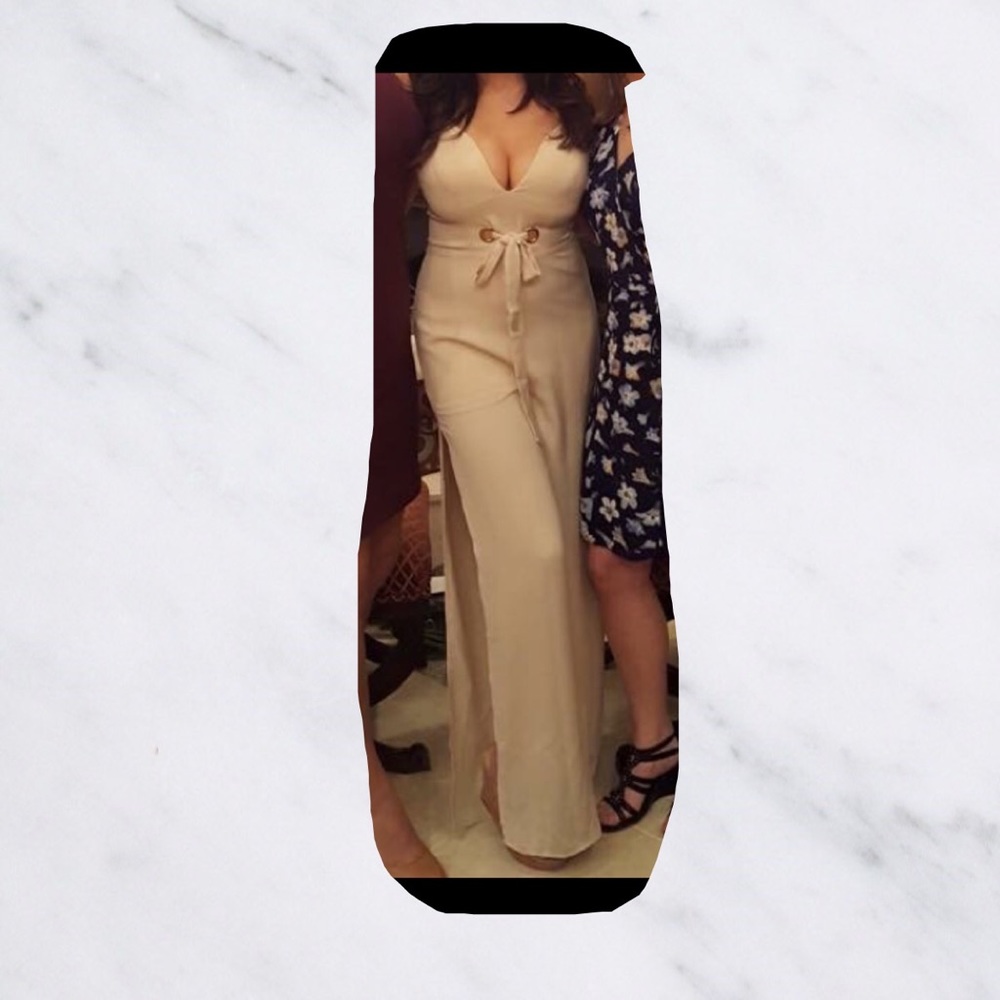 SHOWSTOPPER JUMPSUIT -stunning bridal/cream/blush jumpsuit